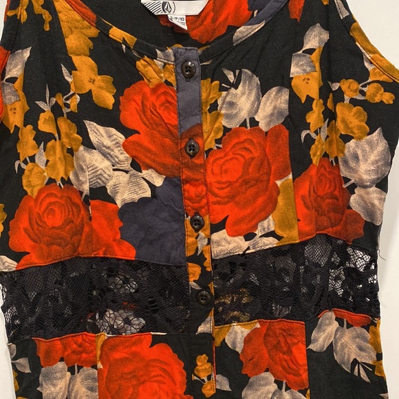 Volcom Floral Lace Accent Maxi Dress Size S - Picture 4 of 9